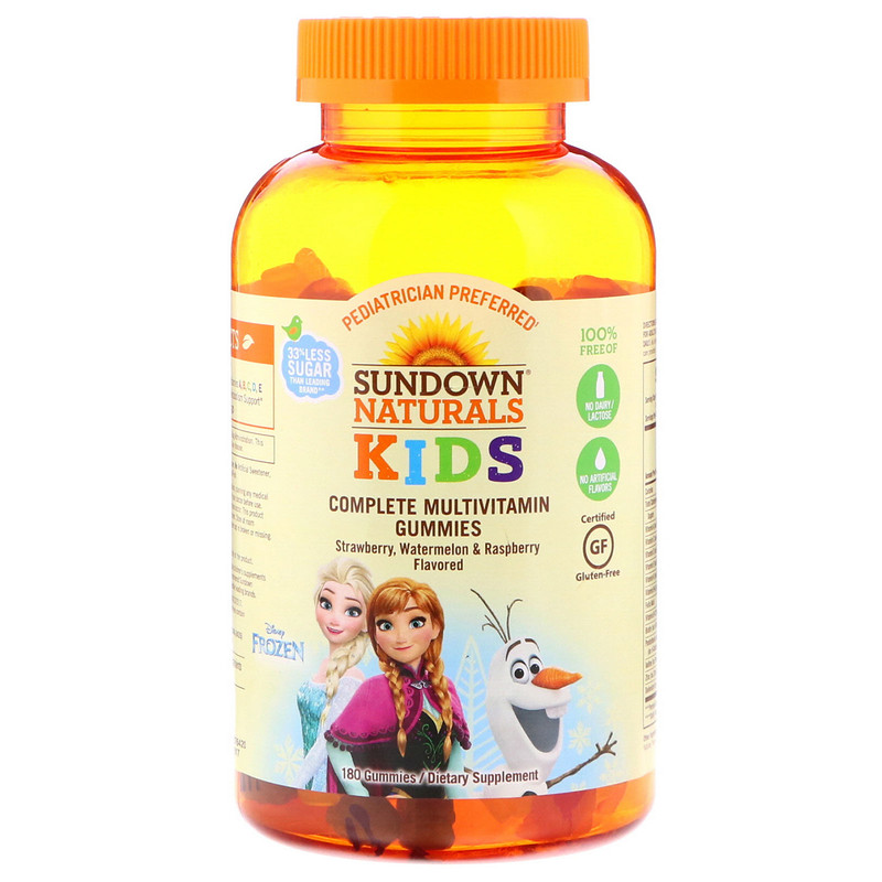 iHerb：精选 Sundown Naturals Kids 迪士尼合作版儿童营养补剂专场 额外9折+2件以上再9.5折+包邮包税